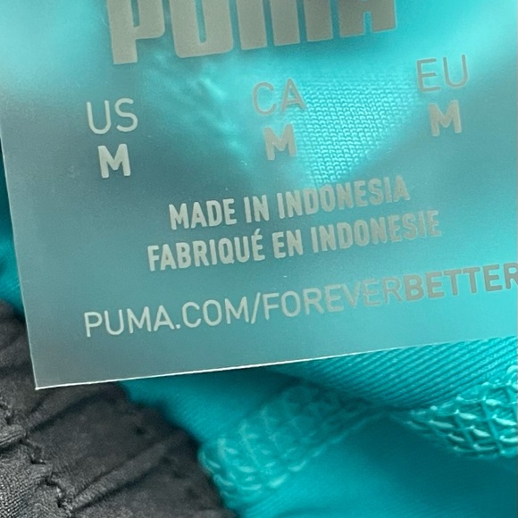 PUMA x First Mile Running 2in1 Retro style pink/teal/black running shorts - Picture 6 of 6